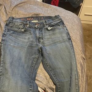 urban pipeline Blue Denim Jeans with Orange Accents